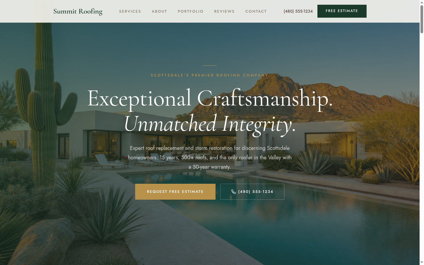 Roofing website